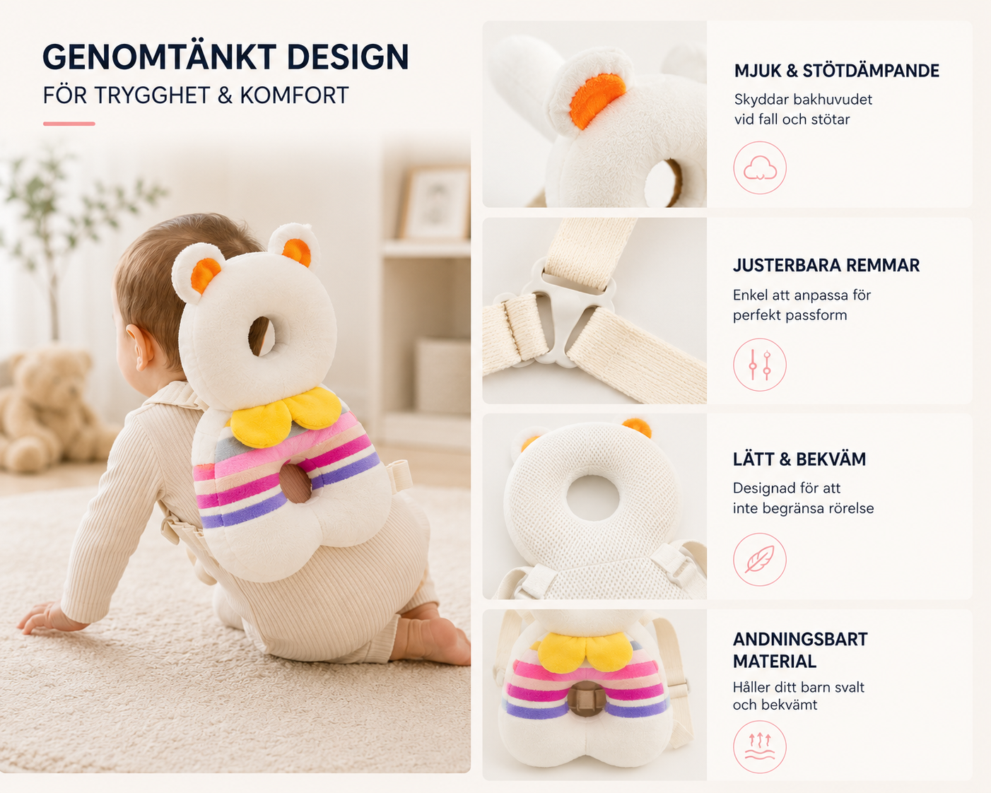 Knytte™ Huvudskydd för Barn